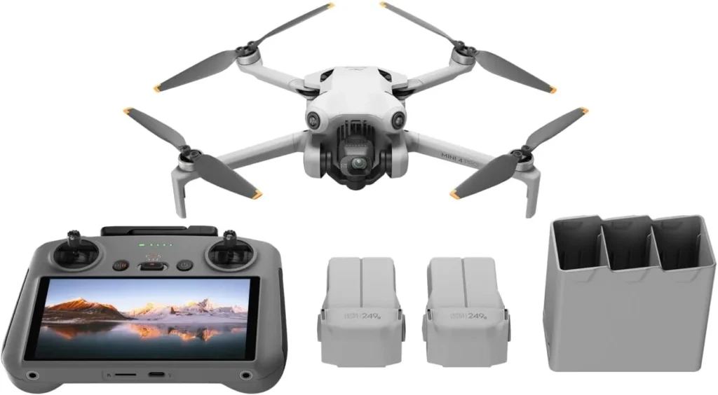 Pack DJI Mini 4 Pro Fly More Combo : drone, radiocommande, batteries et hub de charge
