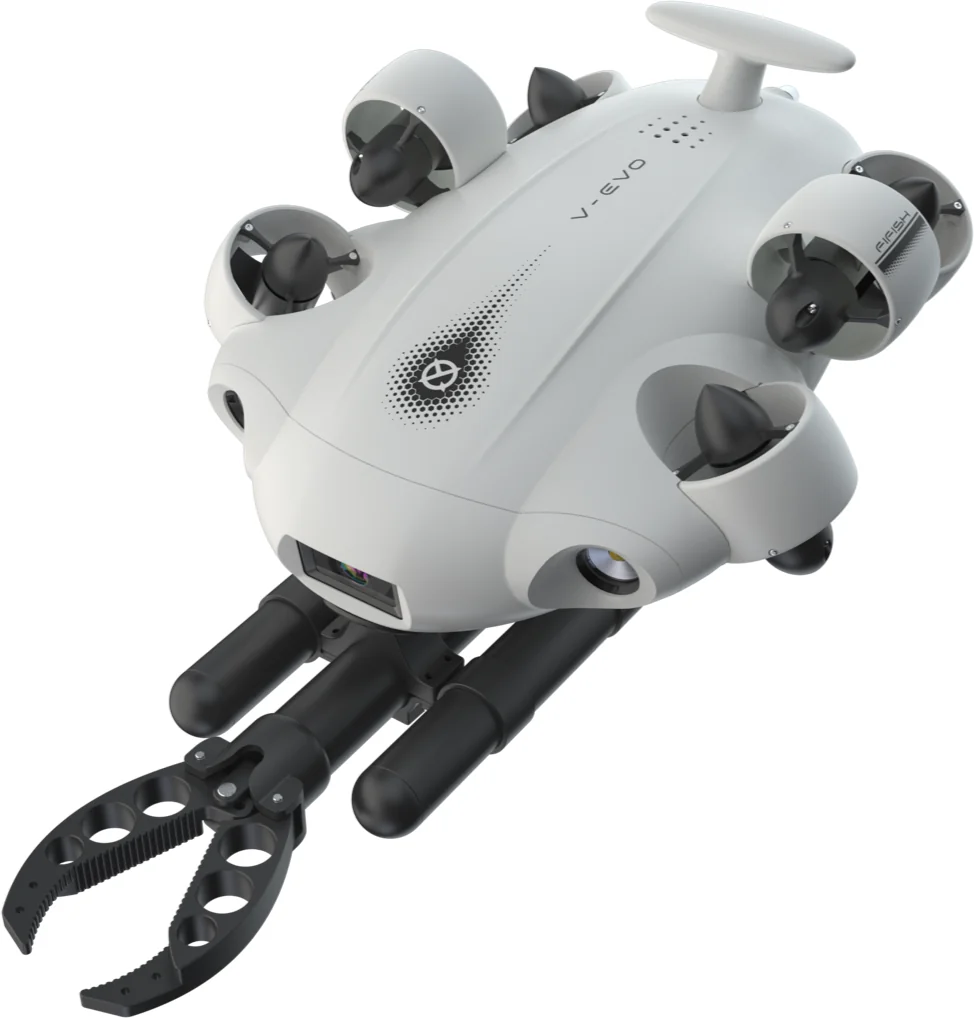 Fifish V-EVO équipé de son bras-pince robotisé en option