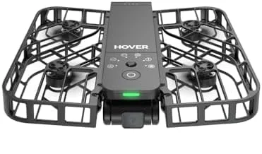 HoverAir X1 noir vu de dessus avec ses deux batteries