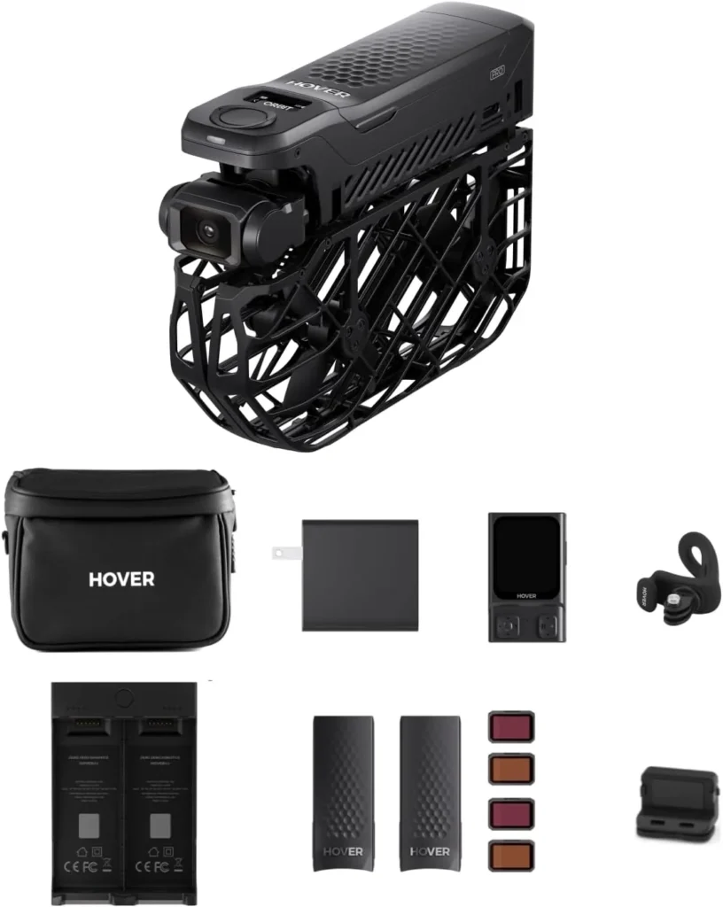 HoverAir X1 Pro combo avec batteries, filtres et accessoires