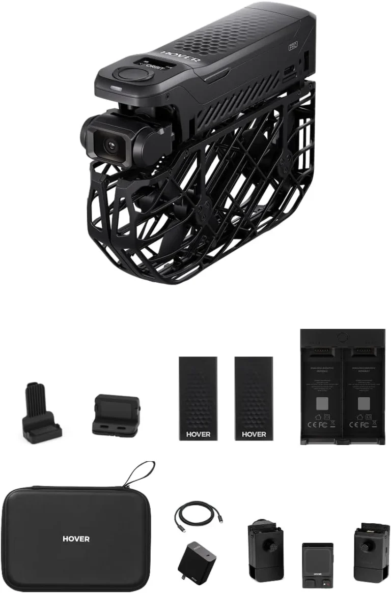 Contenu du pack HoverAir X1 Pro : drone, batteries, chargeur et housse