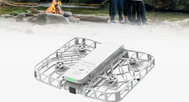 HoverAir X1 blanc en vue trois quarts